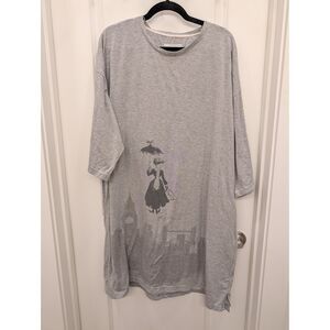 Tu Disney Mary Poppins Gray Sleep Shirt Nightgown Size 24 UK/EUR